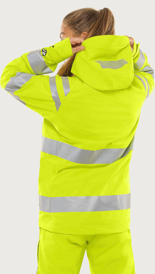 High vis Green stretch skalljakke kvinne klasse 3 4681 GLPS