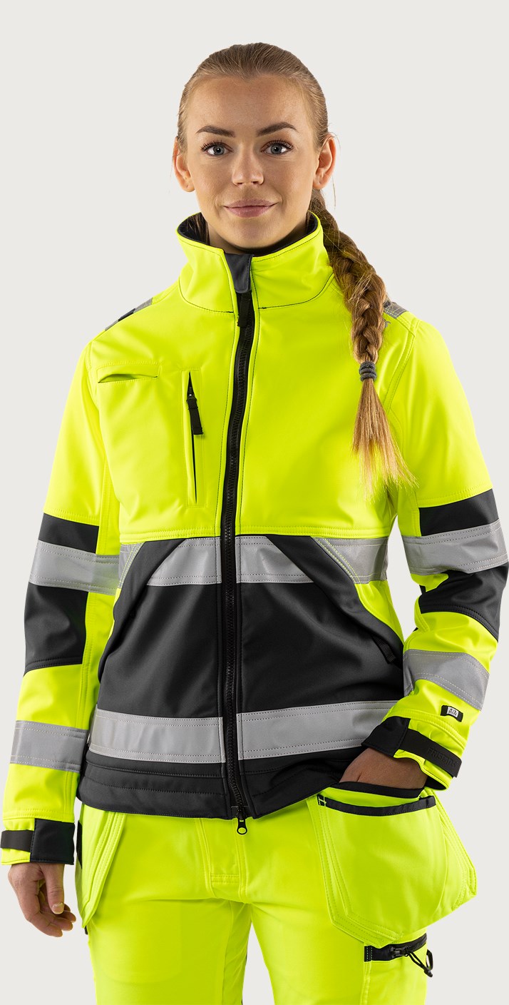 Last inn bilde i galleriviser, Softshell-jakke dame, høy synlighet kl 2 4183 WYH

